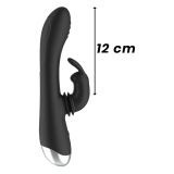 BLACK&SILVER - DJ. ADAM ESTIMULADOR RABBIT SILICONA RECARGABLE NEGRO