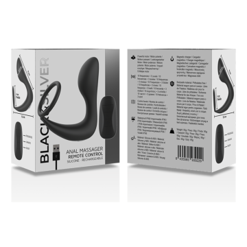BLACK&SILVER - MASAJEADOR ANAL CONTROL REMOTO SILICONA RECARGABLE NEGRO