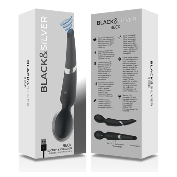 BLACK&SILVER - BECK WAND Y SUCCIONADOR 2 EN 1 SILICONA