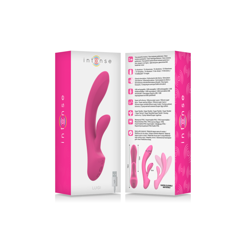 Intense - Luigi Rabbit Vibrator Rosa Flüssiges Silikon | Vybes.it