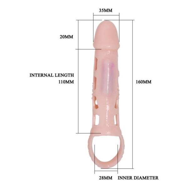 PRETTY LOVE - HARRISON FUNDA EXTENSORA PENE CON VIBRACIÓN Y STRAP 13.5 CM