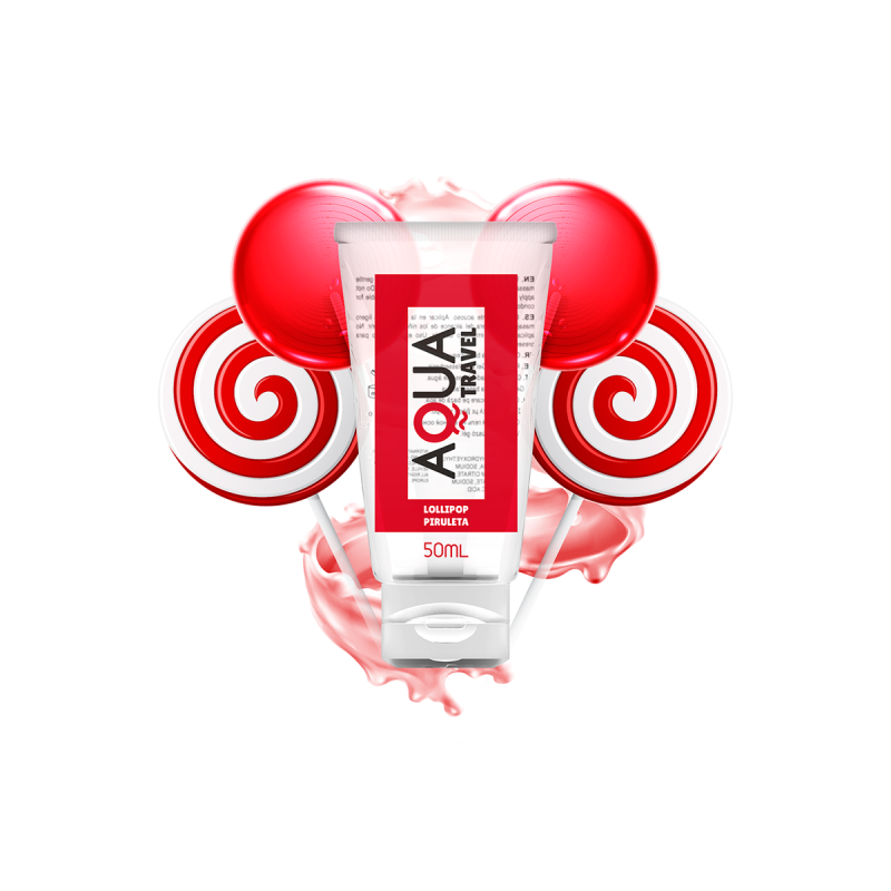 AQUA TRAVEL - LOLLIPOP FLAVOUR WATERBASED LUBRICANT - 50 ML - With de…