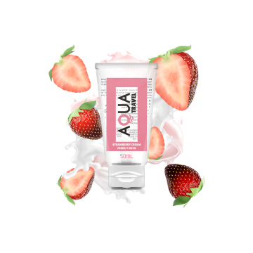 AQUA TRAVEL - LUBRIFIANT À BASE D''EAU SAVEUR CRÈME DE FRAISE - 50 ML…