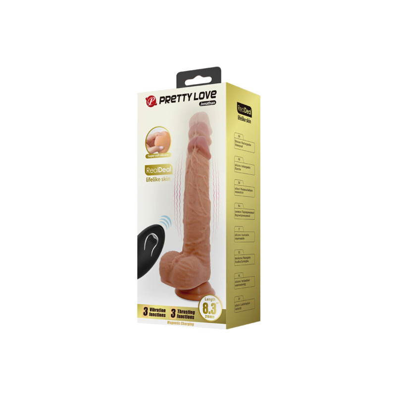 Pretty Love - Gode En Silicone Jonathan 3 Vibrations + 3 Mesures