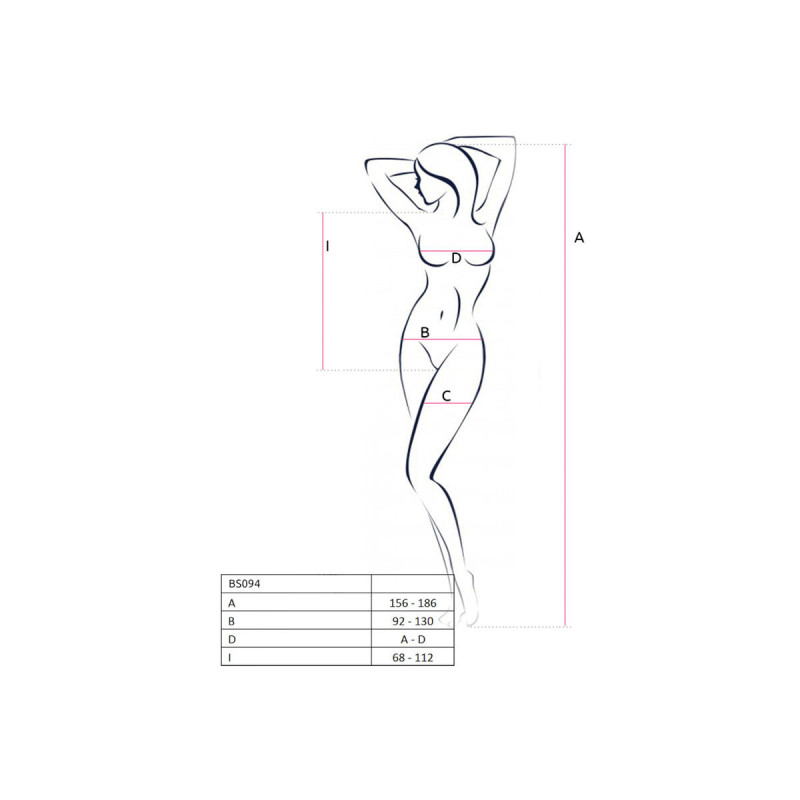 PASSION - BS094 BLACK BODYSTOCKING ONE SIZE - PASSION WOMAN BODYSTOCK…