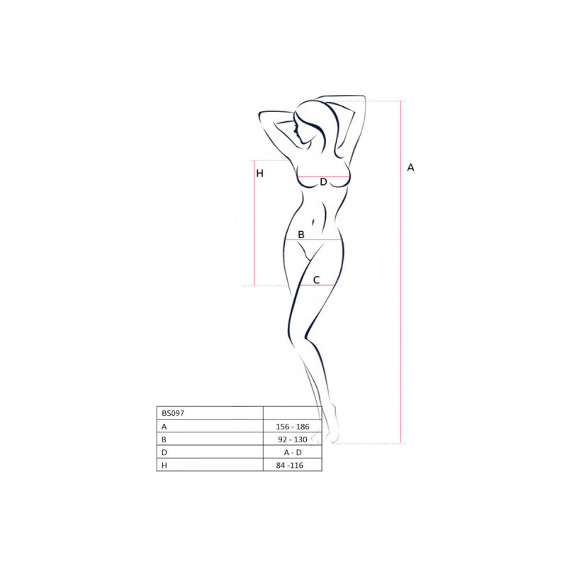 PASSION - BS097 SCHWARZER BODYSTOCKING, EINE GRÖSSE - PASSION WOMAN B…
