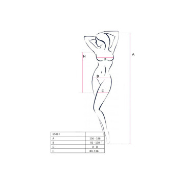 PASSION - BS101 BODYSTOCKING NOIR TAILLE UNIQUE - PASSION WOMAN BODYS…