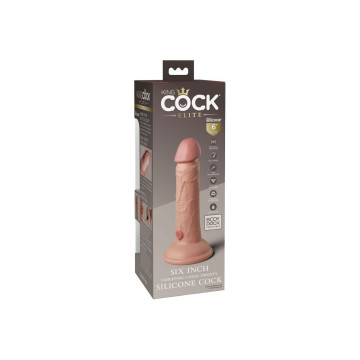 King Cock - Elite Dildo Realistico Vibrante E Silicone 15.2 Cm |