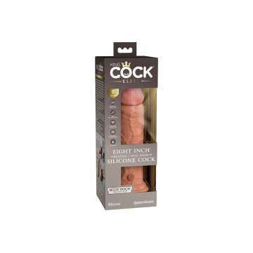 King Cock - Elite Gode Réaliste Vibrant & Silicone 20.3 Cm Caramel