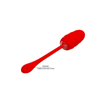 Pretty Love - Huevo Vibrador Con Textura Marina Recargable Rojo |