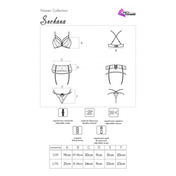 LIVCO CORSETTI FASHION - SNEHANA LC 90443 SUJETADOR + LIGUERO + PANTY NEGRO S/M