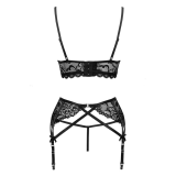 LIVCO CORSETTI FASHION - MORIDAM LC 90552 SUJETADOR + LIGUERO + PANTY NEGRO L/XL