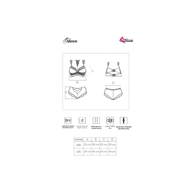 Livco Corsetti Fashion - Palmenom Lc 90614 Sujetador + Panty Negro