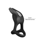 Pretty Love - Silas Anillo Vibrador 7 Vibraciones Silicona Negro |
