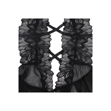 Subblime - Teddy Cuello Halter Espalda Descubierta Encaje Negro