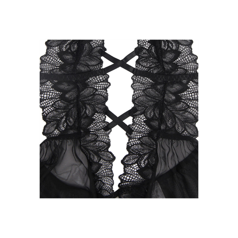Subblime - Teddy Cuello Halter Espalda Descubierta Encaje Negro
