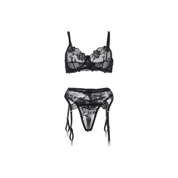 Subblime - Lot 3 Pièces Soutien - Gorge + String + Jarretière