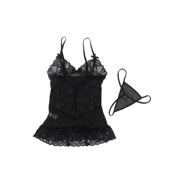 Subblime - Babydoll Bretelles Réglables Et Dentelle Transparente