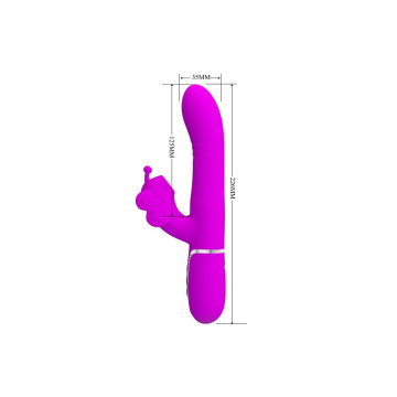 Pretty Love - Vibrador Rabbit Multifunción 4 En 1 Mariposa Fucsia |