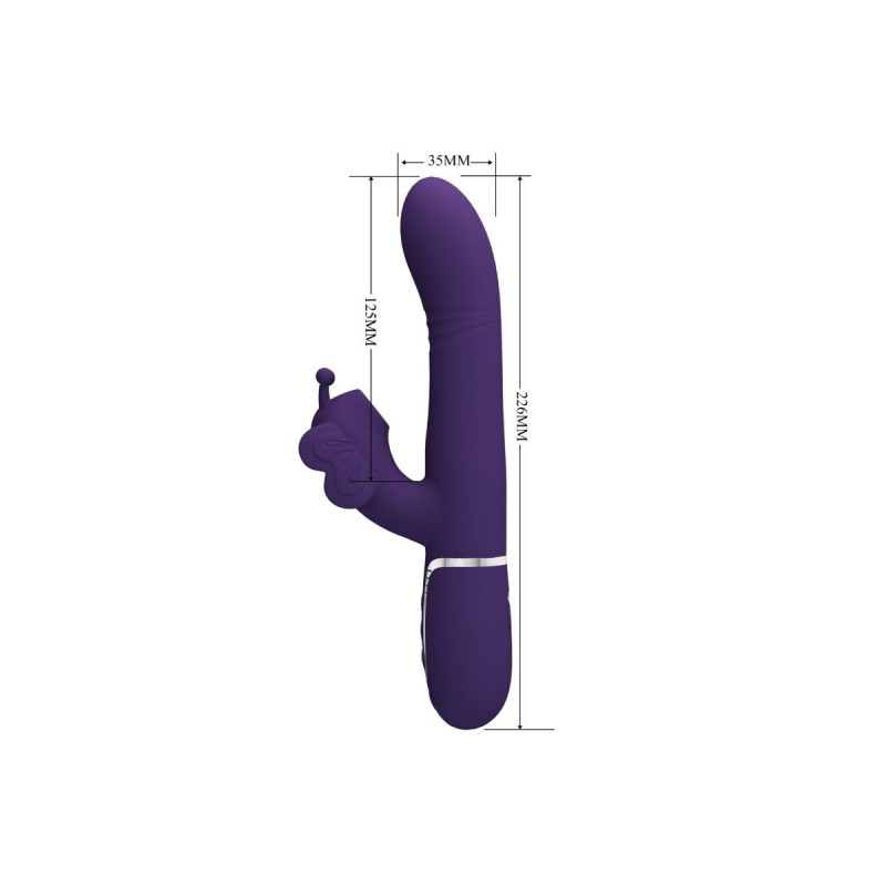 Pretty Love - Vibrador Rabbit Multifunción 4 En 1 Mariposa Morado |