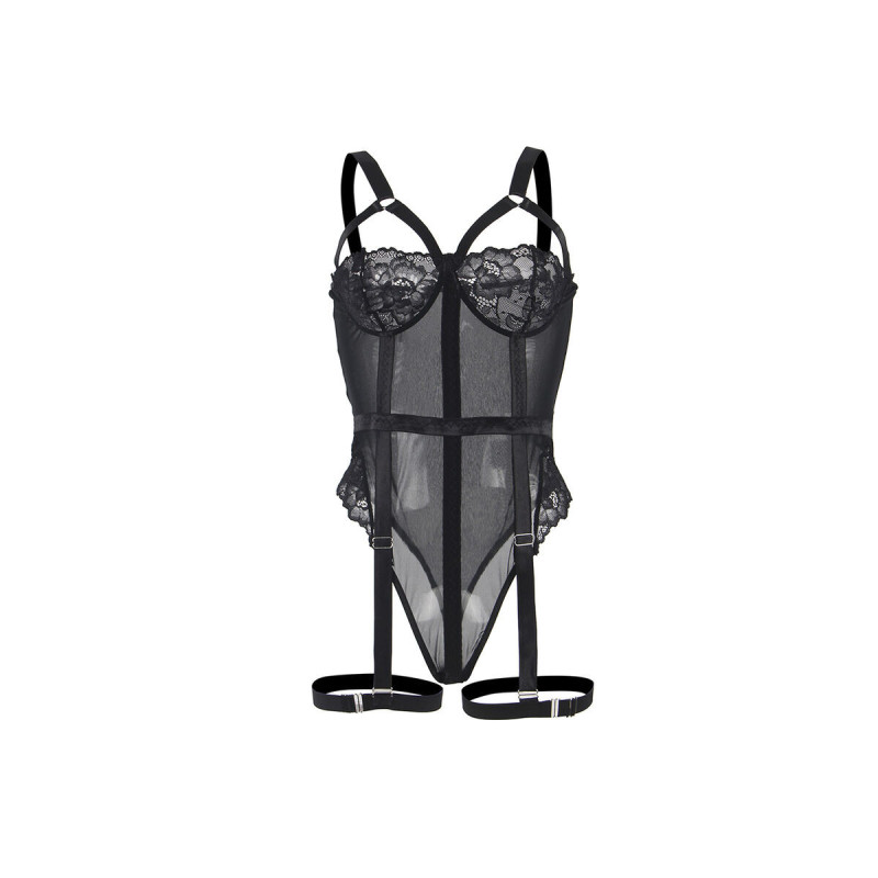 Subblime - Teddy Con Liguero Detalle Tiras Pecho Negro S/M |