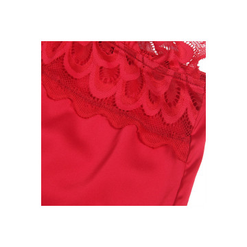 Subblime - Babydoll Satinado Con Encaje Rojo L/Xl | Vybes.it