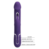PRETTY LOVE - KAMPAS VIBRADOR RABBIT 3 EN 1 MULTIFUNCIÓN CON LENGUA VIOLETA