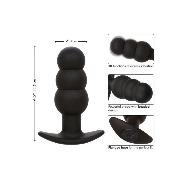 Calexotics - Rock Bottom Plug Anal Perlé 10 Vibrations Silicone