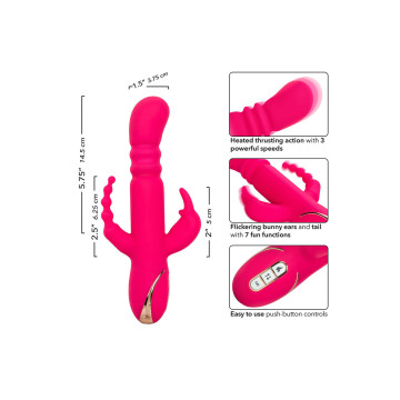 Calexotics - Jack Fantasy Triple Vibrateur Chauffant Lapin Rose |