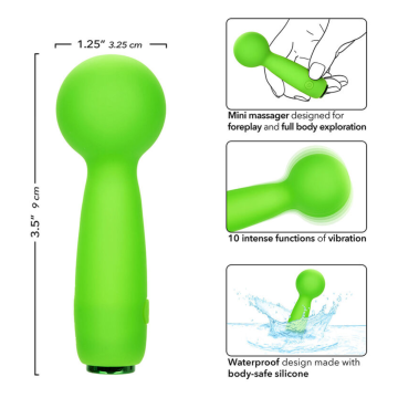CALEXOTICS - NEON VIBES THE BUBBLY VIBE MINI-MASSAGER 10 VIBRATIONEN GRÜN