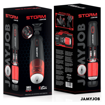 JAMYJOB - STORM MASTURBATORE VAGINALE AUTOMATICO CON 10 MODALITÀ, ROTAZIONE E SPINTA
