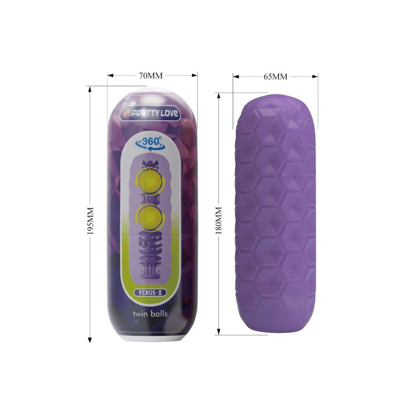 Pretty Love - Twin Balls Masturbador Masculino Morado | Vybes.it