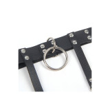 SUBBLIME - 953744 VERSTELLBARES PUNK-STRUMPFHOSE AUS LEDER SCHWARZ EI…