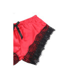 Subblime - 953959 Lässige Seidennachthemd + Spitzenhose Schwarz/Rot