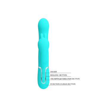 Pretty Love - Cammy Triple Vibrador Rabbit Multifunción 4 En 1 Azul