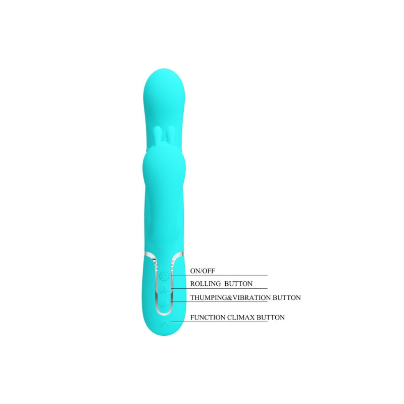 Pretty Love - Cammy Triple Vibrador Rabbit Multifunción 4 En 1 Azul