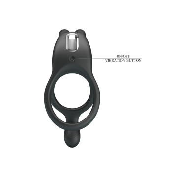 Pretty Love - Seth Doble Anillo Vibrador Rabbit 7 Vibraciones Negro