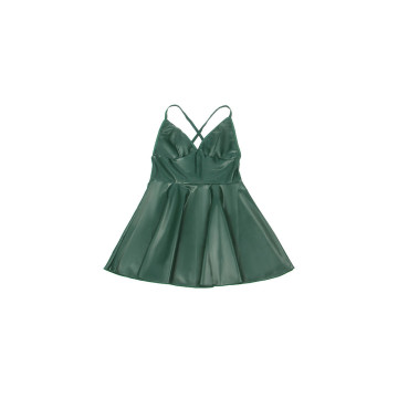 Subblime - 955434 Kleid Mit Grünen Lederträgern S/M | Vybes.it