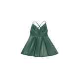 Subblime - 955434 Vestido Con Tirantes De Cuero Verde S/M | Vybes.it