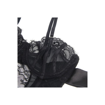 Subblime - 955496 Body De Encaje Con Lazos Y Ligas Negro S/M |