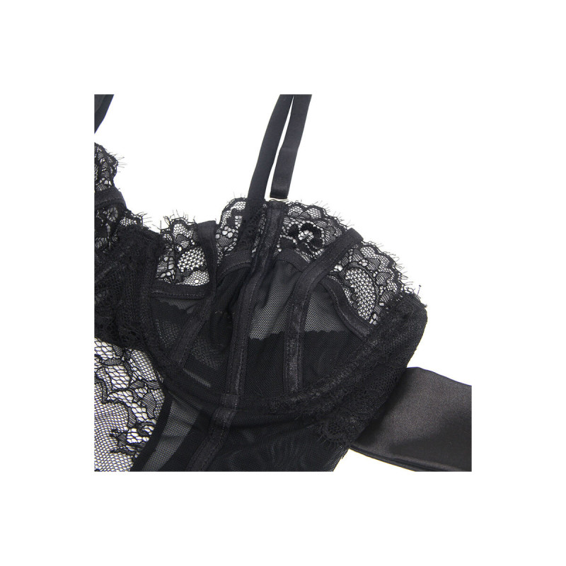 Subblime - 955502 Body De Encaje Con Lazos Y Ligas Negro L/Xl |