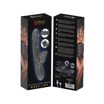 IBIZA - VIBRATOR AND CLITORIS STIMULATOR WITH BITING AND ROTATION EFF…