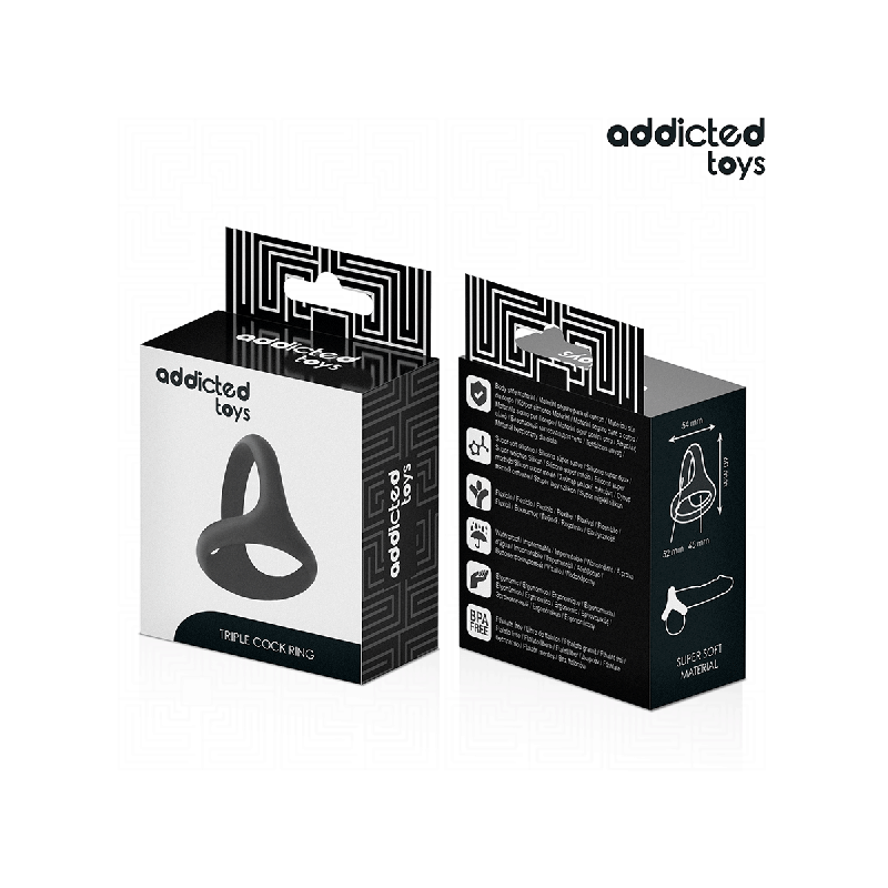 ADDICTED TOYS - THICK TRIPLE PENIS RING - Cockrings without vibration