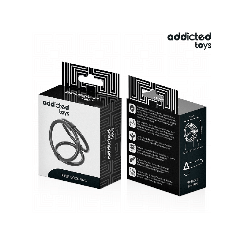 ADDICTED TOYS - DREIFACH-PENISRING - Cockringe ohne Vibration