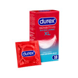 DUREX - SENSITIVE XL CONDOMS EXTRA LARGUE 10 UNITS - DUREX CONDOMS