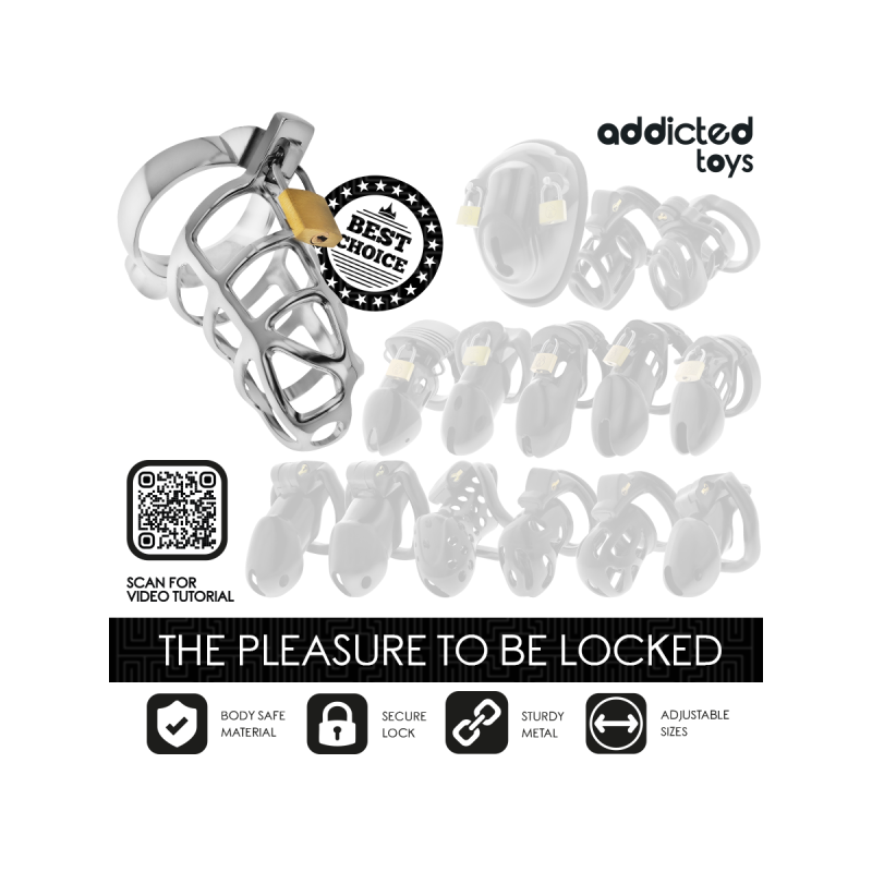 Addicted Toys Locked - Cage À Pénis En Métal Avec Verrou Argent