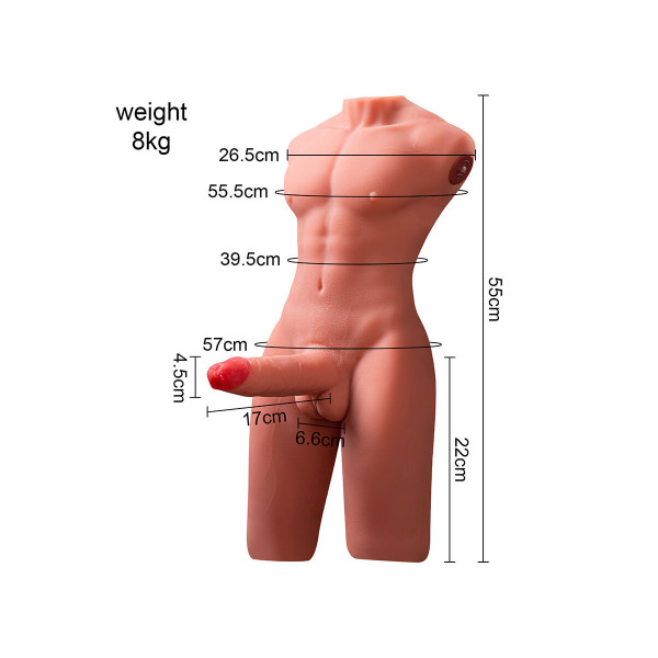 XISE - JASON HALF BODY TORSO REALÍSTICO MASCULINO CON THRUSTING Y VIBRACIÓN 55 CM