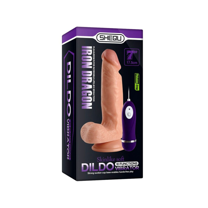 Shequ - Iron Dragon Vibrator Dildo With Remote Control 17.5 Cm |