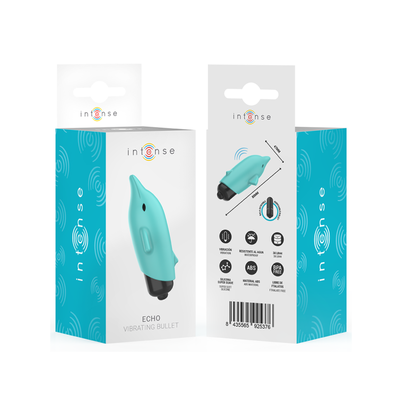 INTENSE - ECHO VIBRIERENDES BULLET DELPHIN BLAU 8 X 4,7 CM - INTENSE…