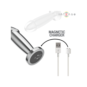 Intense - Plug Anal 10 Vibraciones Metal En Forma De Dildo Con